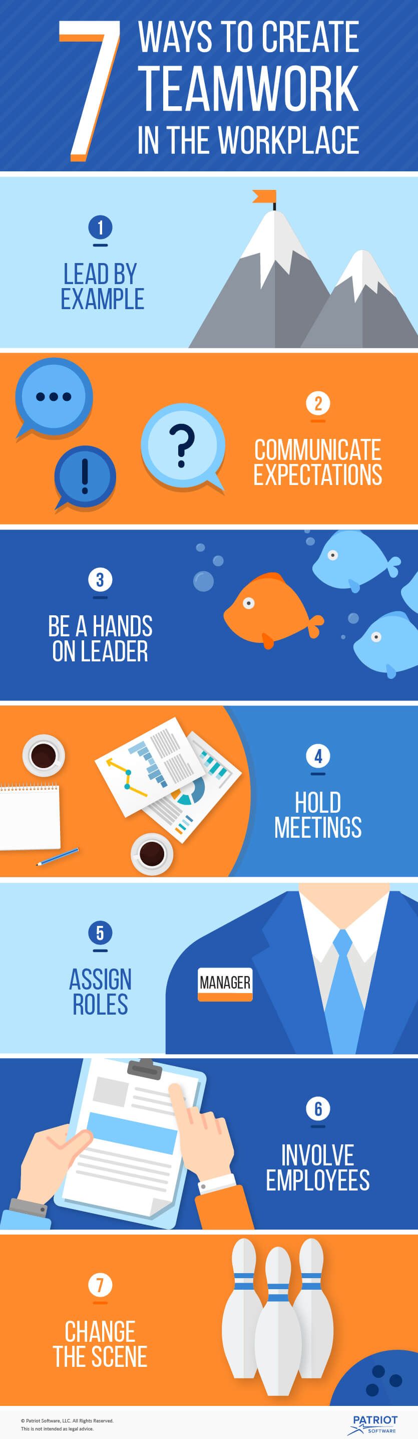 Create teamwork in the workplace.