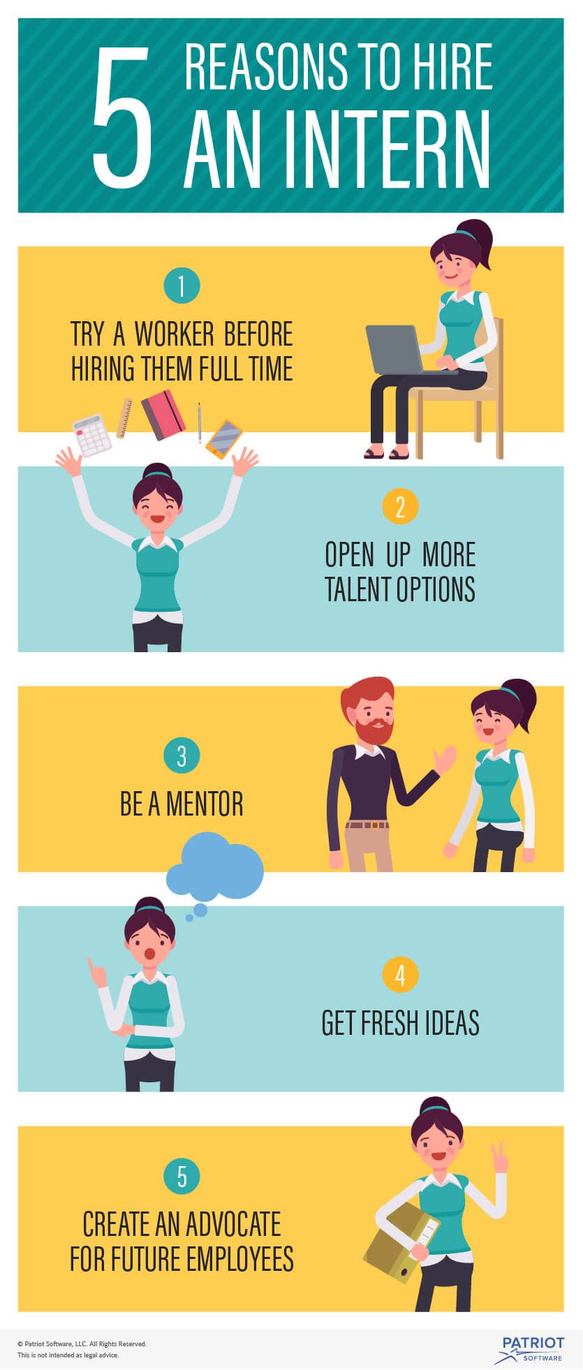 5 Reasons to Hire an Intern Infographic