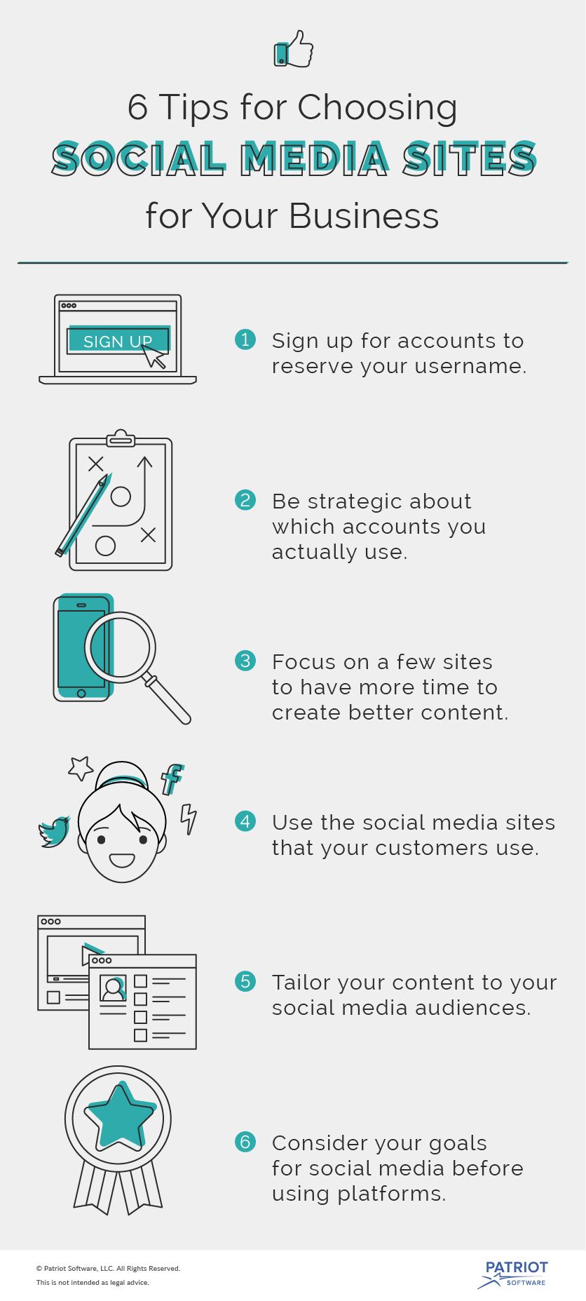 Tips for Choosing Social Media Sites for Your Business Infographic