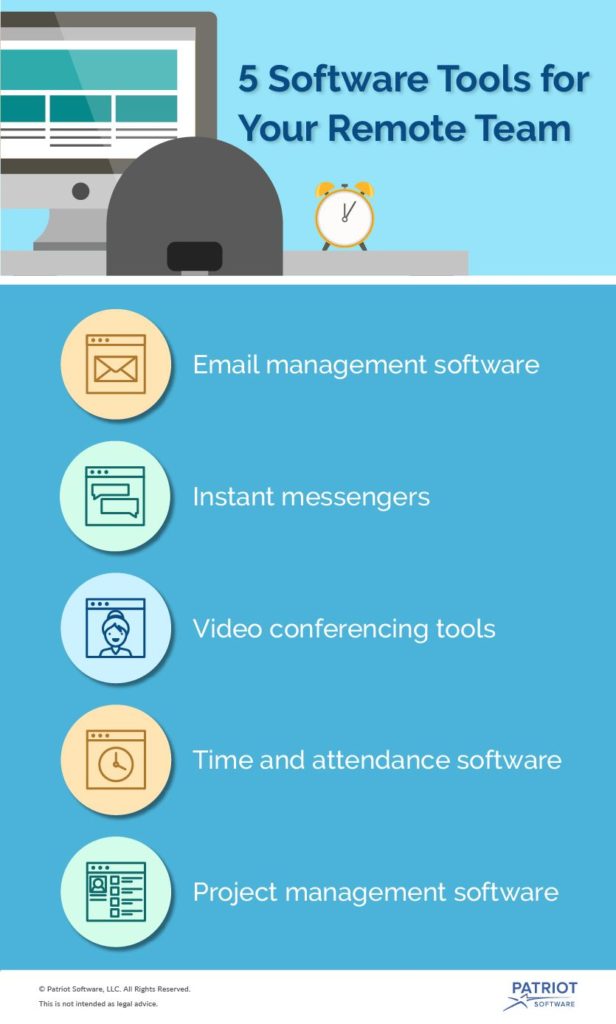 5 Software Tools for Your Remote Team Graphic