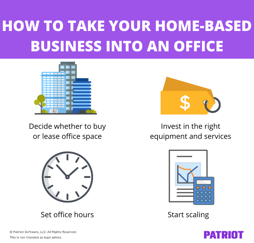 how to take your home-based business into an office
