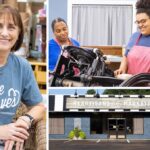 Texas-based Heartisans Marketplace collage featuring the marketplace, Julee Rachels, and volunteers