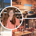 photo collage featuring Flights Wine Bar in Bend, Oregon, and owners Kelsey and Kent