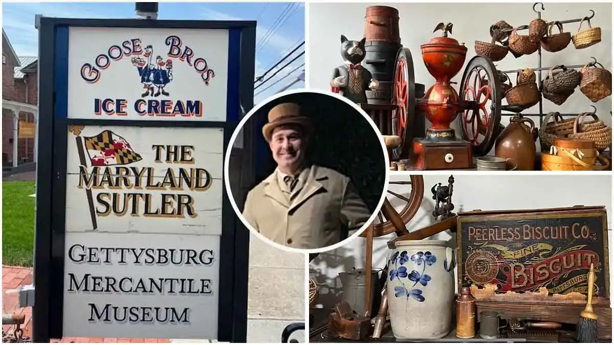 Collage of photos from Gettysburg Mercantile Museum in Gettysburg, Pennsylvania.