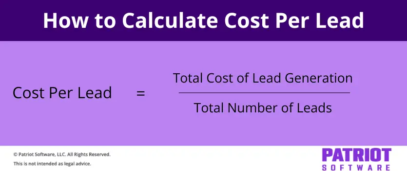 How to calculate cost per lead formula