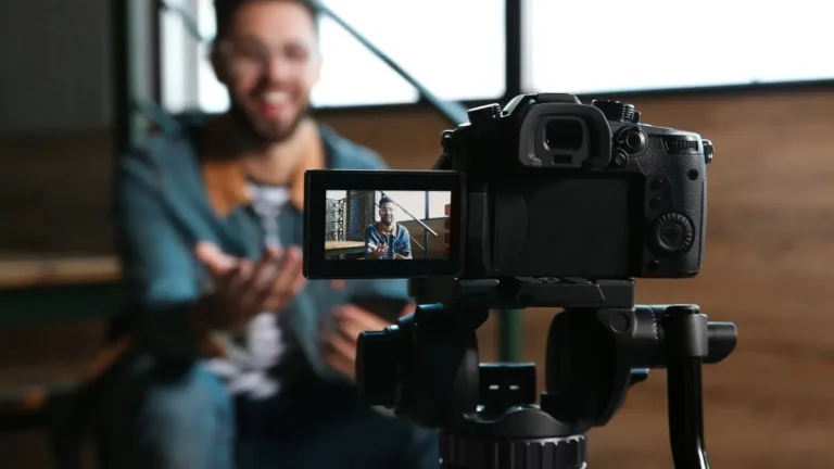 Entrepreneur filming short-form videos for his business.